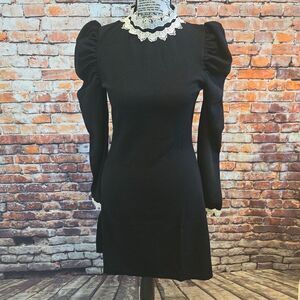 Dolls Kill Goth Emo Baby Doll Wednesday Addams Mini Skirt Dress XS, S